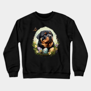 Rottweiler happy easter day Crewneck Sweatshirt